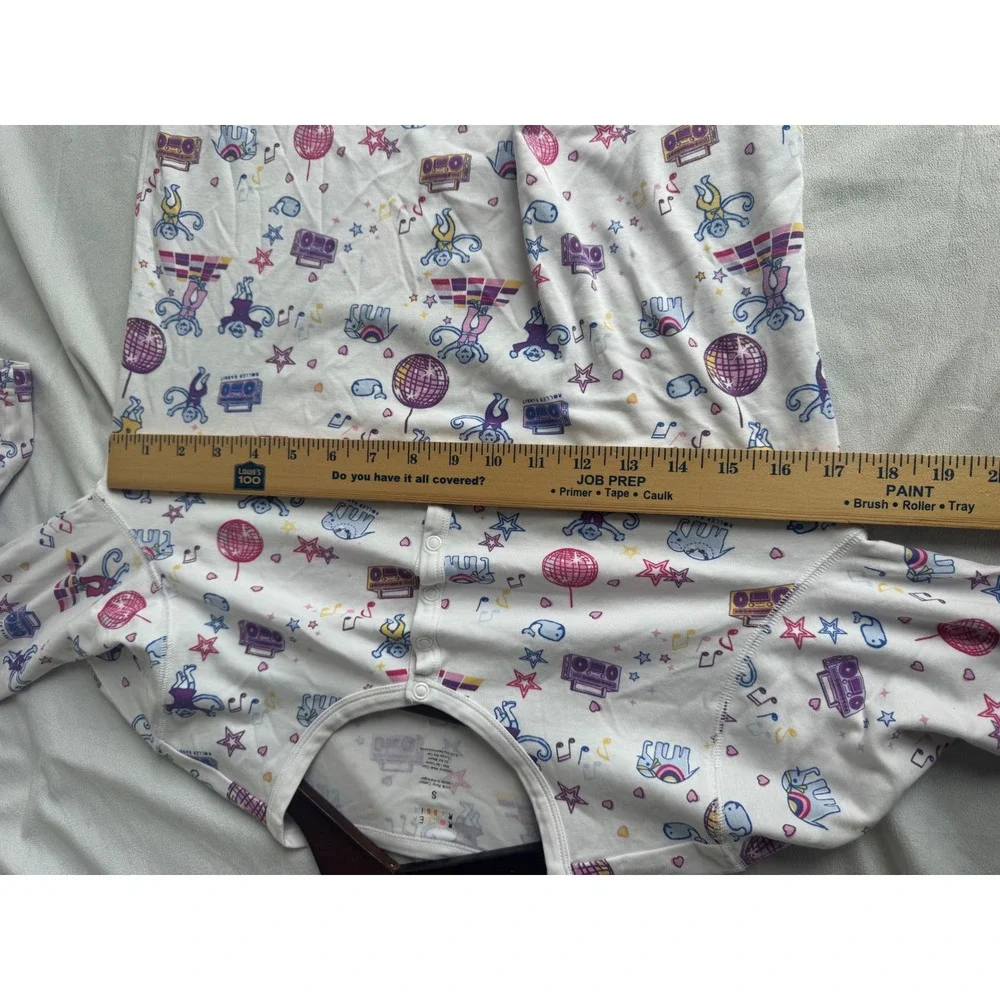 Roller Rabbit Boogie Monkeyland PJ Pima Cotton Pajama Set White Purple Small